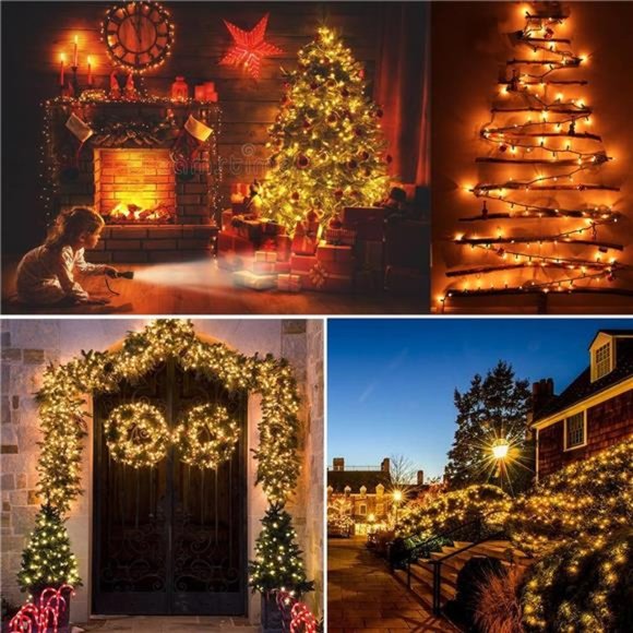 300 Count Christmas Lights Connectable 69.6ft Incandescent...